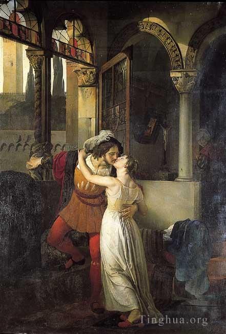 Francesco Hayez Oil Painting - The Last Kiss of Romeo and Juliet