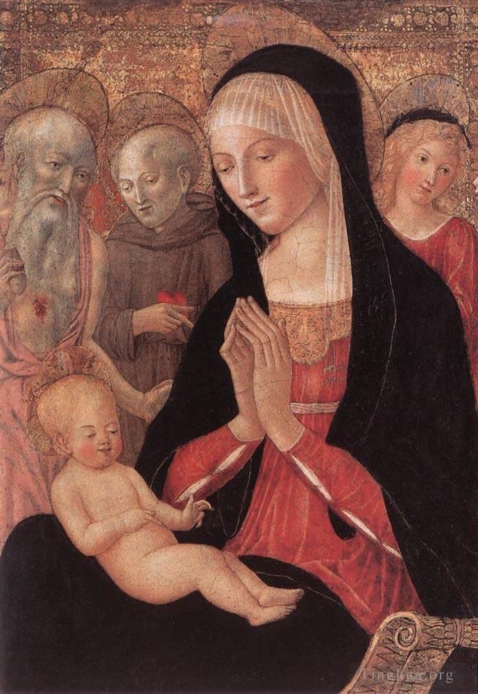 Francesco di Giorgio Various Paintings - Madonna And Child With Saints And Angels
