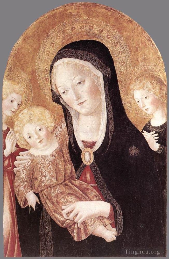 Francesco di Giorgio Various Paintings - Madonna And Child With Two Angels