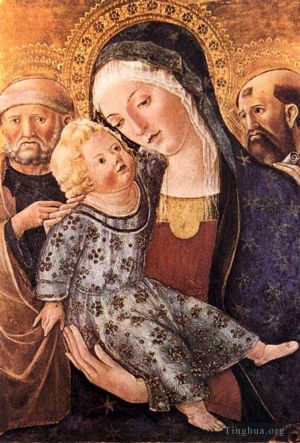 Artist Francesco di Giorgio's Work - Madonna With Child And Two Saints