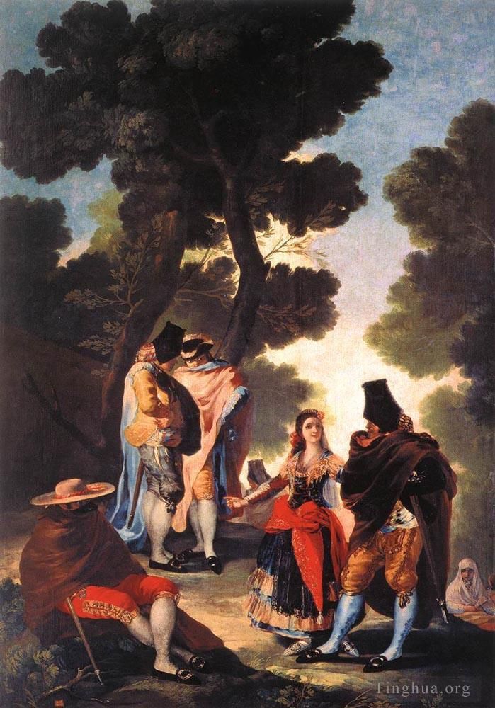 Francisco Goya Oil Painting - A Walk in Andalusia