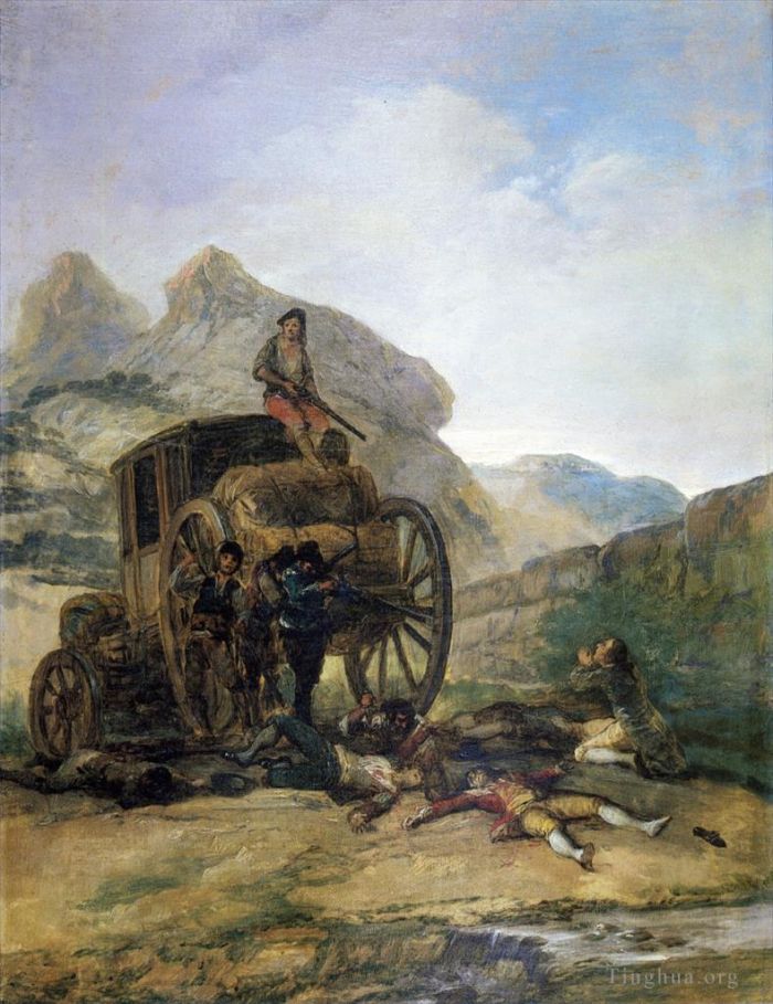 Francisco Goya Oil Painting - Attack on a Coach