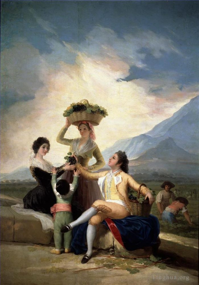 Francisco Goya Oil Painting - Autumn or The Grape Harvest