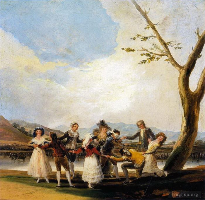 Francisco Goya Oil Painting - Blind Man s Buff