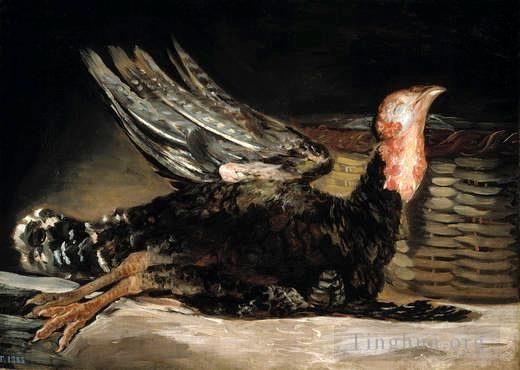 Francisco Goya Oil Painting - Dead turkey