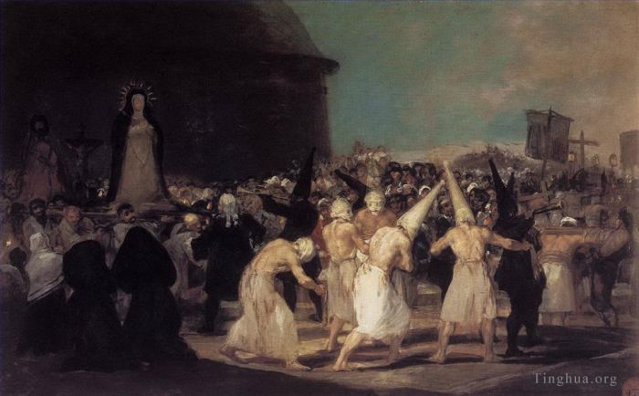 Francisco Goya Oil Painting - Procession of Flagellants