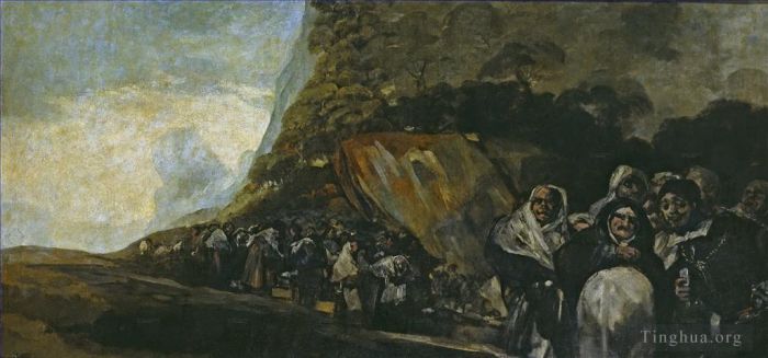 Francisco Goya Oil Painting - Promenade of the Holy Office