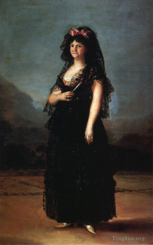 Francisco Goya Oil Painting - Queen Maria Luisa Wearing a Mantilla