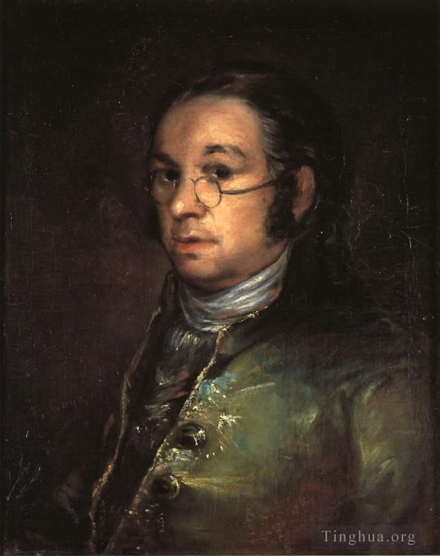 Francisco Goya Oil Painting - Self portrait with spectacles