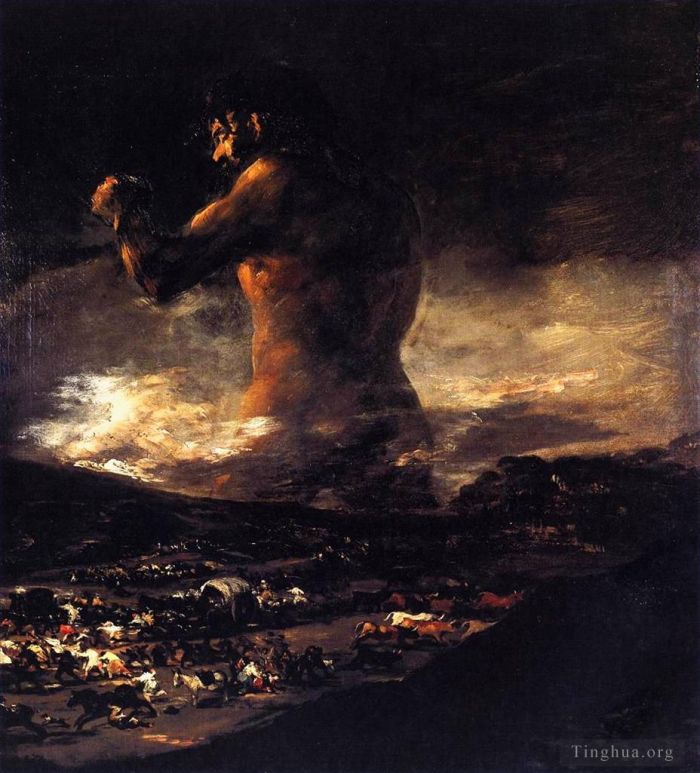 Francisco Goya Oil Painting - The Colossus