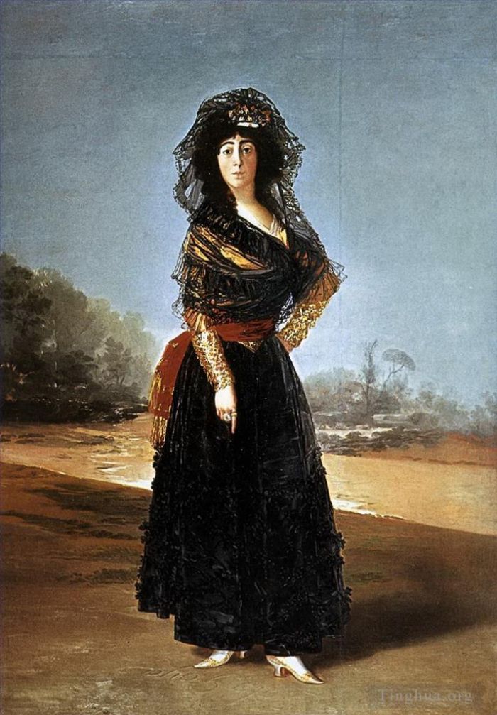 Francisco Goya Oil Painting - The Black Duchess or Mourning Portrait of the Duchess of Alba