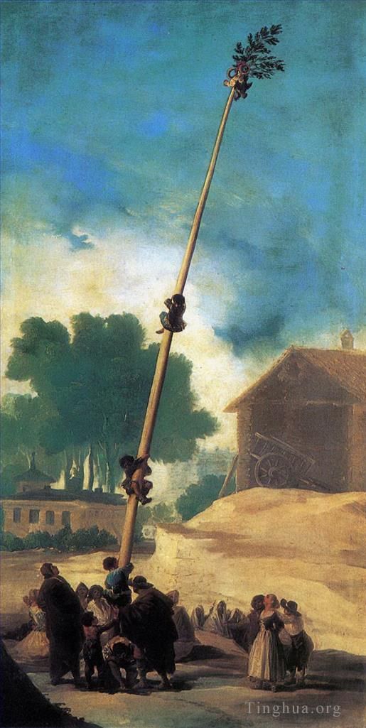 Francisco Goya Oil Painting - The Greasy Pole