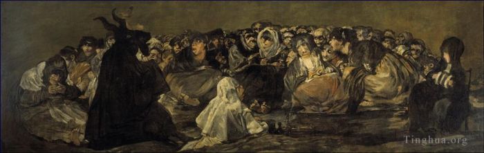 Francisco Goya Oil Painting - The Great He-Goat Or Witches Sabbath
