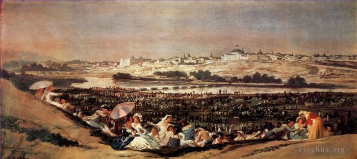 Francisco Goya Oil Painting - The Meadow of San Isidro on his Feast Day