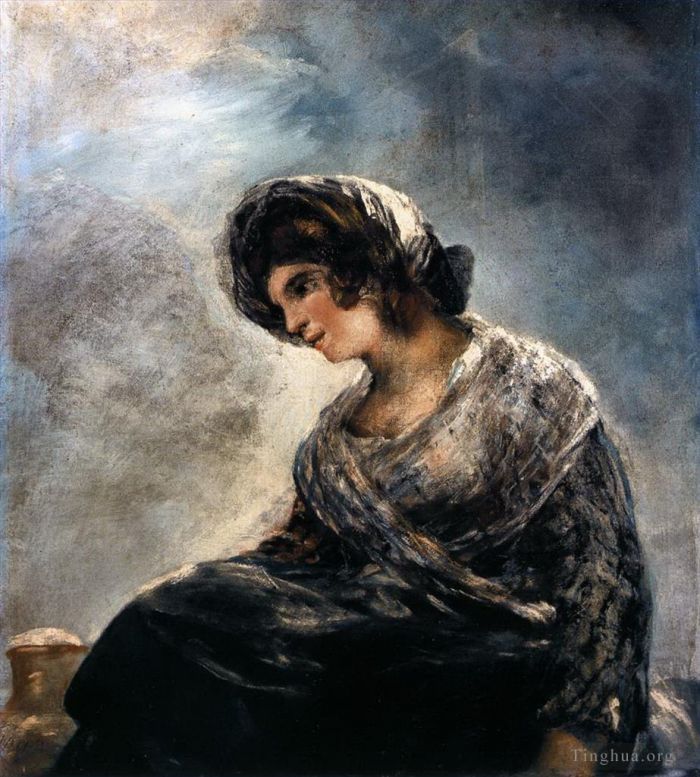 Francisco Goya Oil Painting - The Milkmaid of Bordeaux