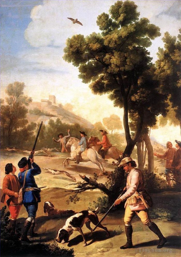 Francisco Goya Oil Painting - The Quail Shoot