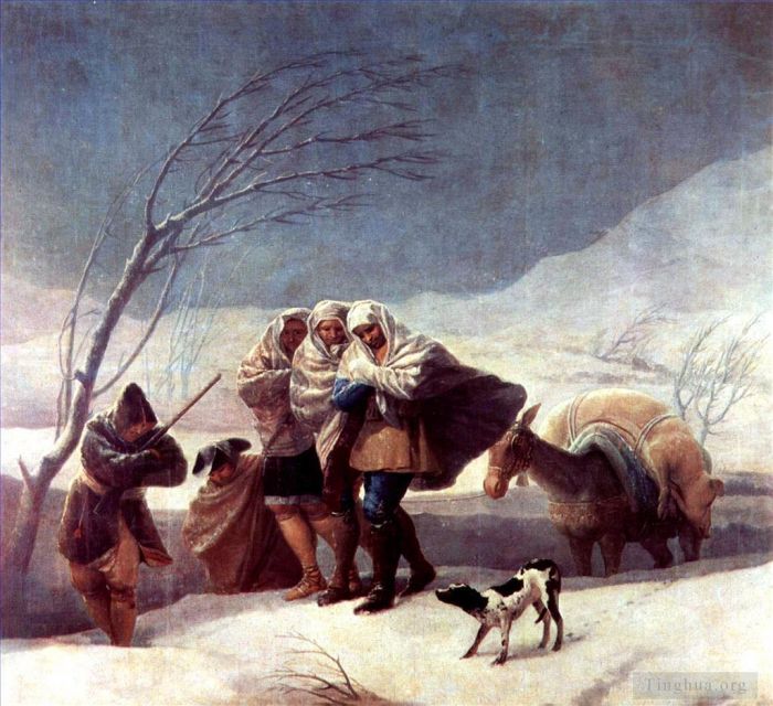 Francisco Goya Oil Painting - The Snowstorm