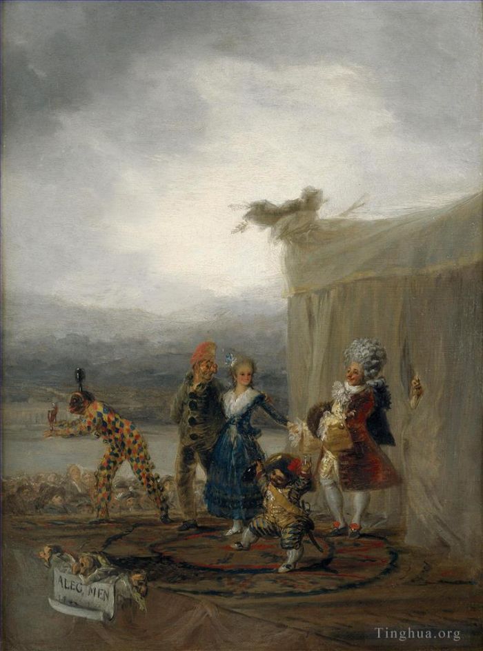 Francisco Goya Oil Painting - The Strolling Players