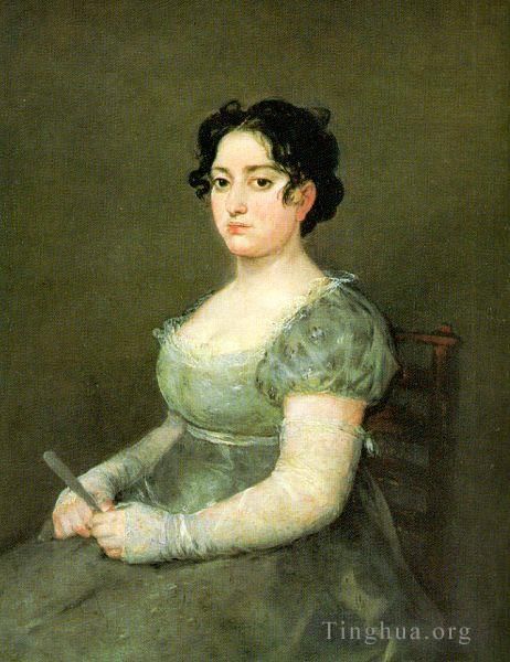Francisco Goya Oil Painting - The Woman with a Fan