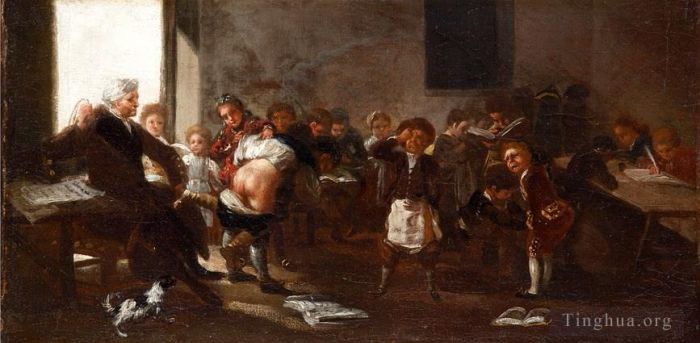 Francisco Goya Oil Painting - The school scene