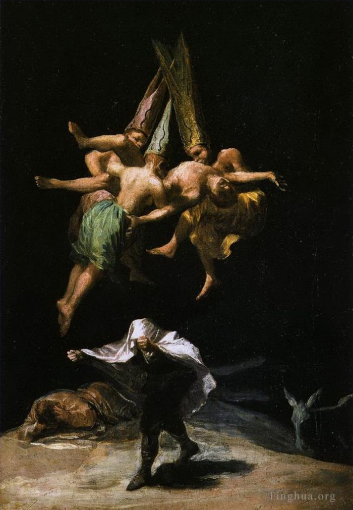 Francisco Goya Oil Painting - Witches in the Air