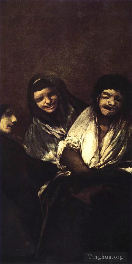 Francisco Goya Oil Painting - Young People Laughing