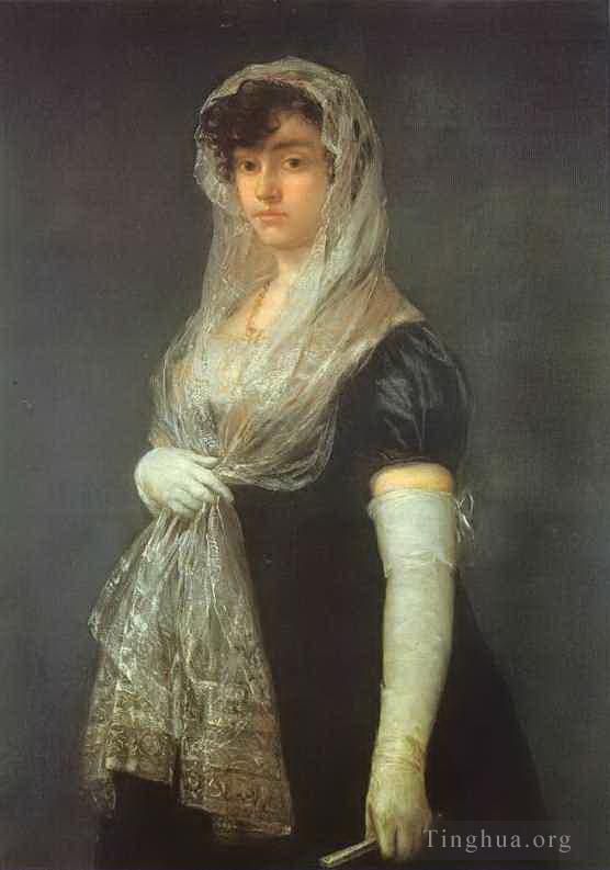 Francisco Goya Oil Painting - The Bookseller Wife