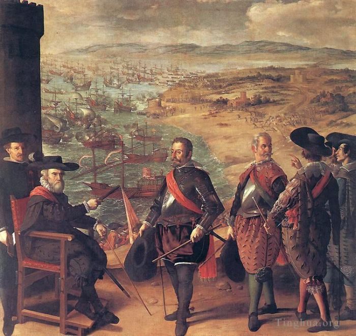 Francisco de Zurbaran Oil Painting - Defence of Cadiz against the English