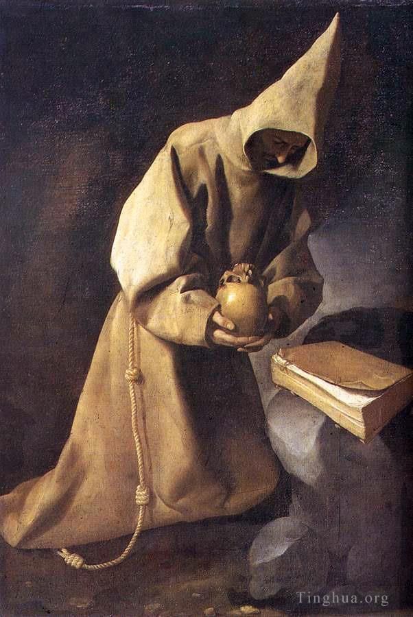 Francisco de Zurbaran Oil Painting - Meditation of St Francis