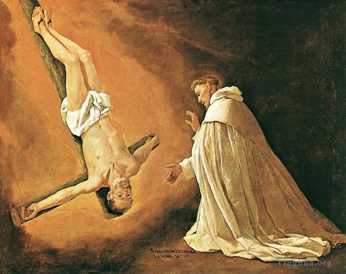 Francisco de Zurbaran Oil Painting - The Apparition of Apostle St Peter to St Peter of Nolasco