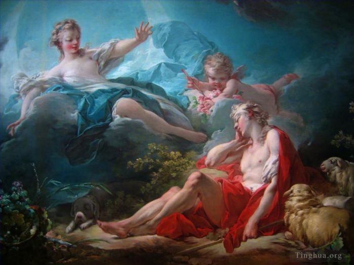 Francois Boucher Oil Painting - Diana and Endymion