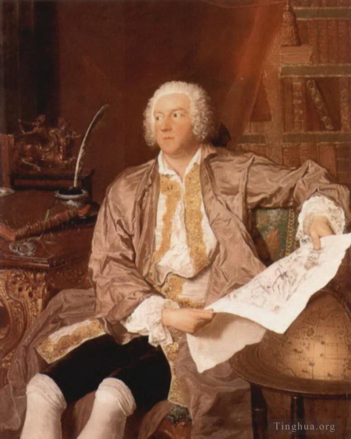 Francois Boucher Oil Painting - Portrait of Carl Gustaf Tessin