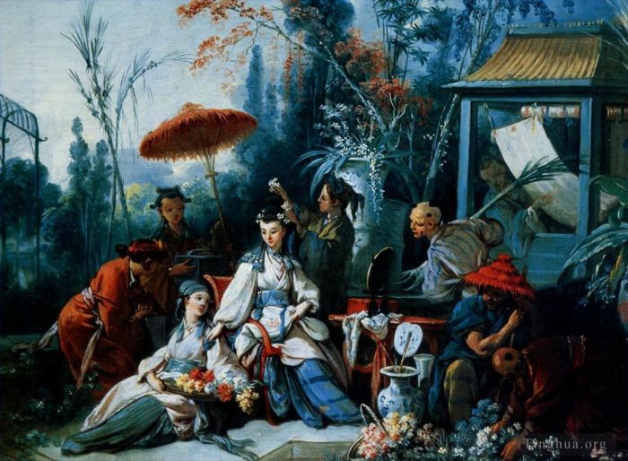 Francois Boucher Oil Painting - The Chinese Garden