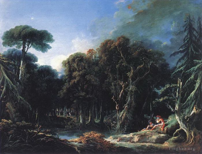 Francois Boucher Oil Painting - The Forest