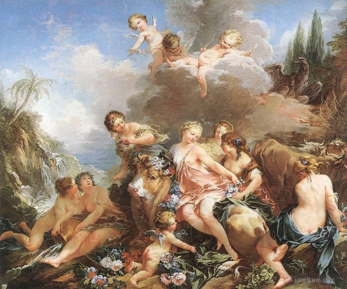 Francois Boucher Oil Painting - The Rape of Europa
