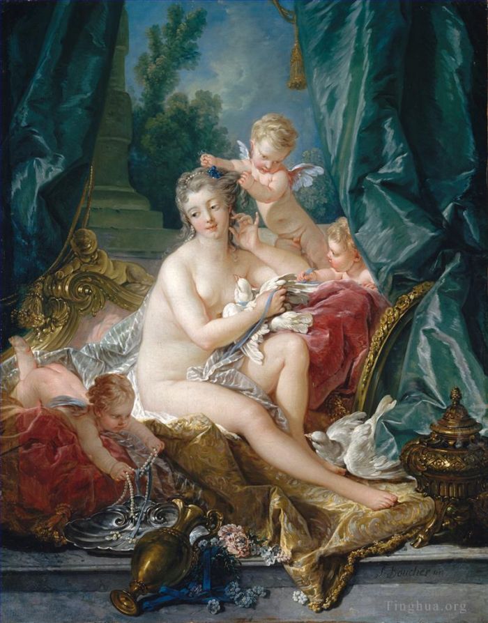 Francois Boucher Oil Painting - The Toilette of Venus