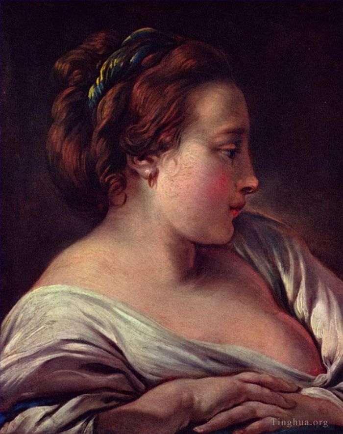 Francois Boucher Oil Painting - Woman s Head