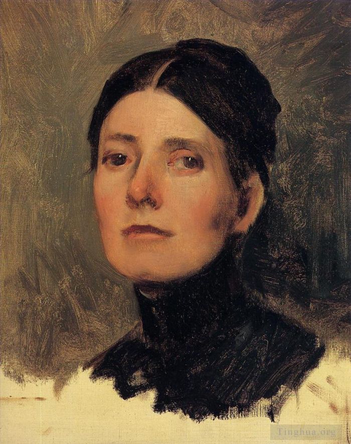 Frank Duveneck Oil Painting - Portrait of Elizabeth Boott