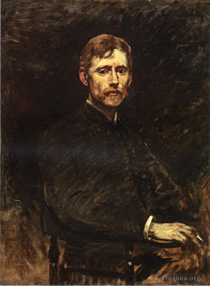 Frank Duveneck Oil Painting - Portrait of Emil Carlson