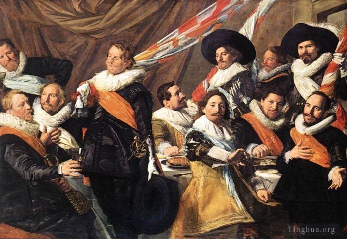 Frans Hals Oil Painting - Banquet Of The Officers Of The St George Civic Guard Company 1