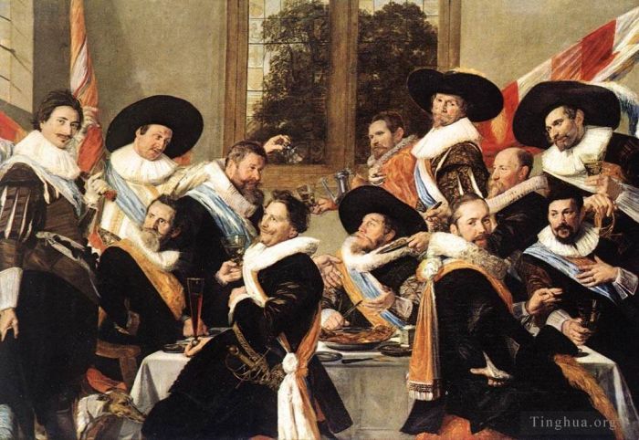 Frans Hals Oil Painting - Banquet Of The Officers Of The St George Civic Guard Company 2