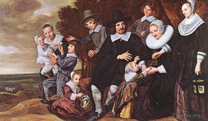 Frans Hals Oil Painting - Family Group In A Landscape 1648