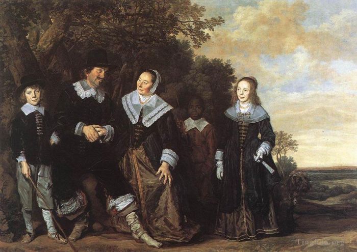 Frans Hals Oil Painting - Family Group In A Landscape