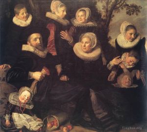 Artist Frans Hals's Work - Family Portrait in a Landscape