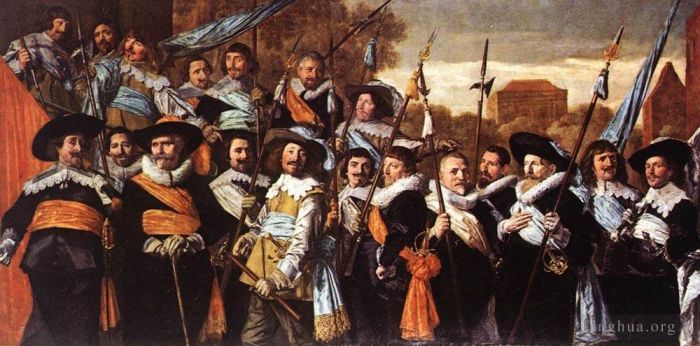 Frans Hals Oil Painting - Officers And Sergeants Of The St Hadrian Civic Guard