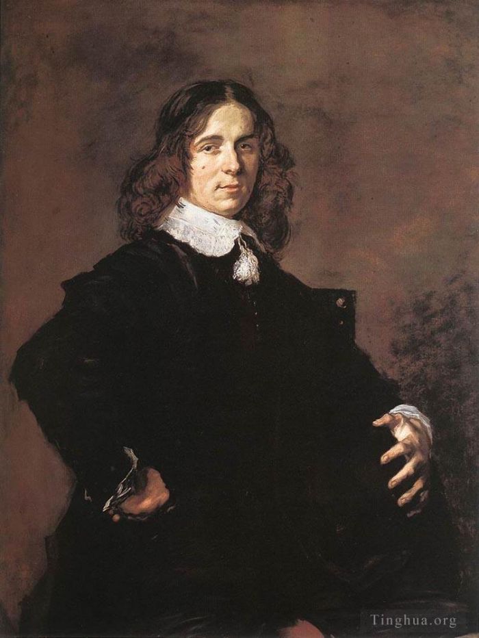 Frans Hals Oil Painting - Portrait Of A Seated Man Holding A Hat