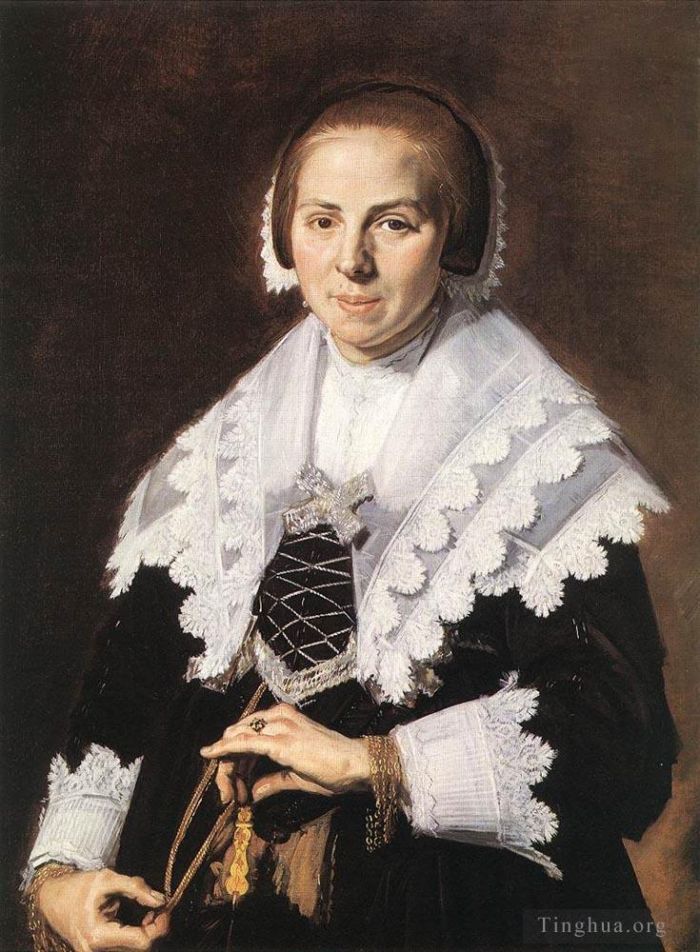 Frans Hals Oil Painting - Portrait Of A Woman Holding A Fan