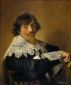 Artist Frans Hals's Work - Portrait of a man possibly Nicolaes Hasselaer