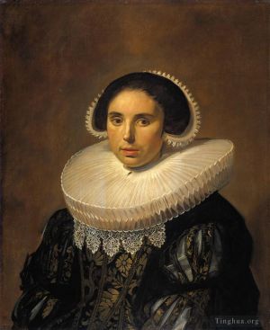 Artist Frans Hals's Work - Portrait of a woman possibly Sara Wolphaerts van Diemen