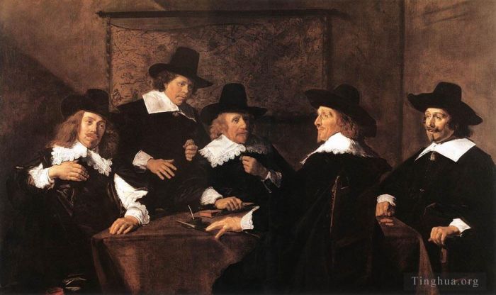 Frans Hals Oil Painting - Regents Of The St Elizabeth Hospital Of Haarlem